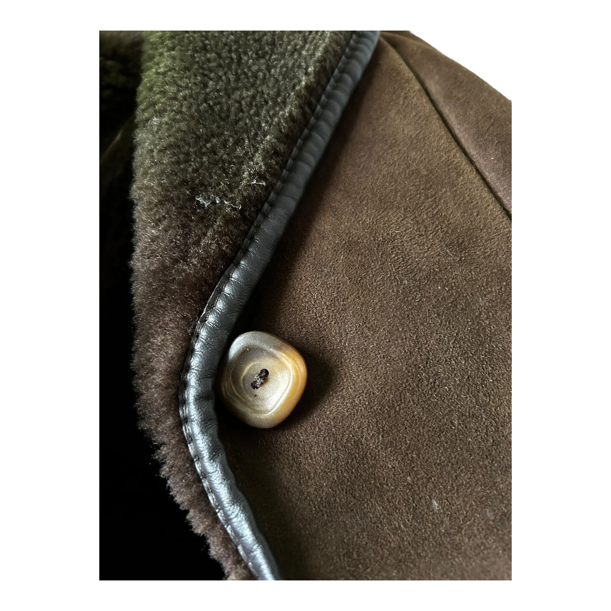 Woolea Sheepskin Brown Long Sleeved Coat UK Size 16.