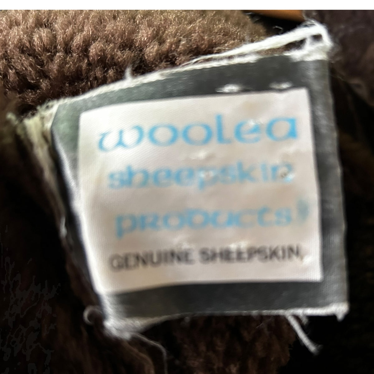 Woolea Sheepskin Brown Long Sleeved Coat UK Size 16.