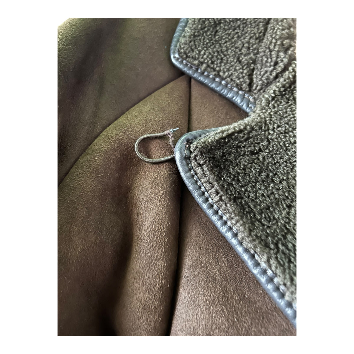 Woolea Sheepskin Brown Long Sleeved Coat UK Size 16.