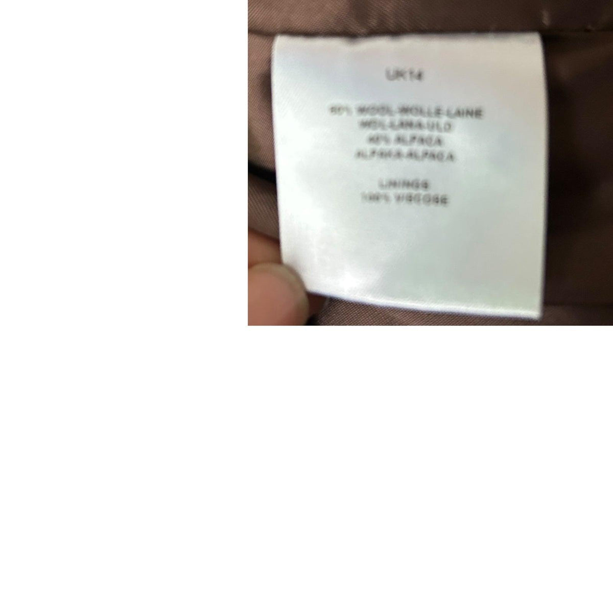 Jaegar Wool & Alpaca Brown & Cream Checked Long Sleeved Coat UK Size 14. - Ava & Iva