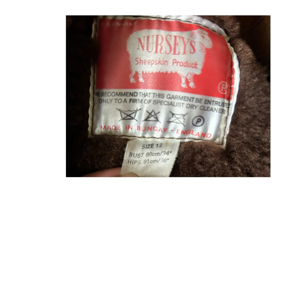 Nurseys Sheepskin Brown Long Sleeved Jacket UK Size 12. - Ava & Iva