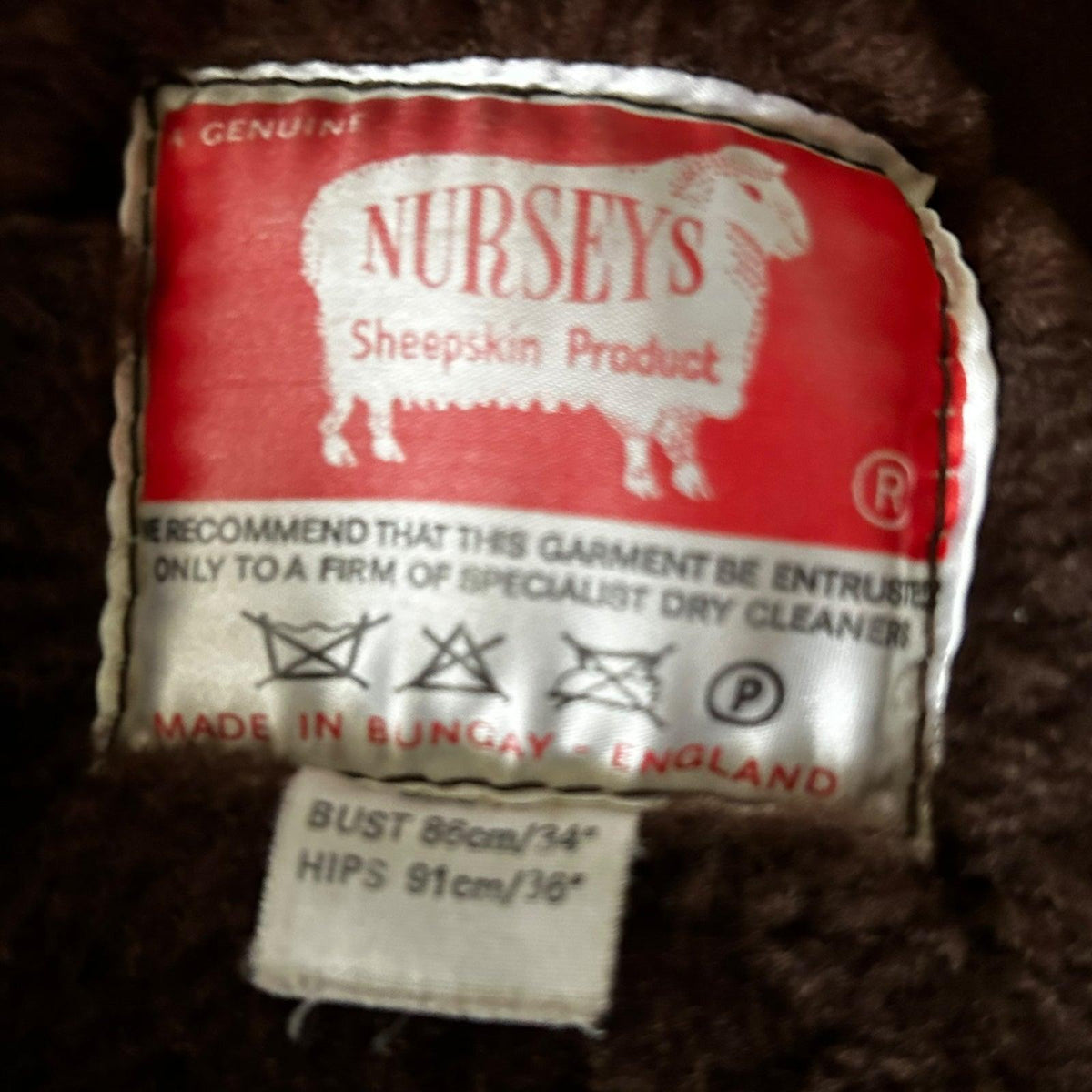 Nurseys Sheepskin Brown Long Sleeved Jacket UK Size 12. - Ava & Iva