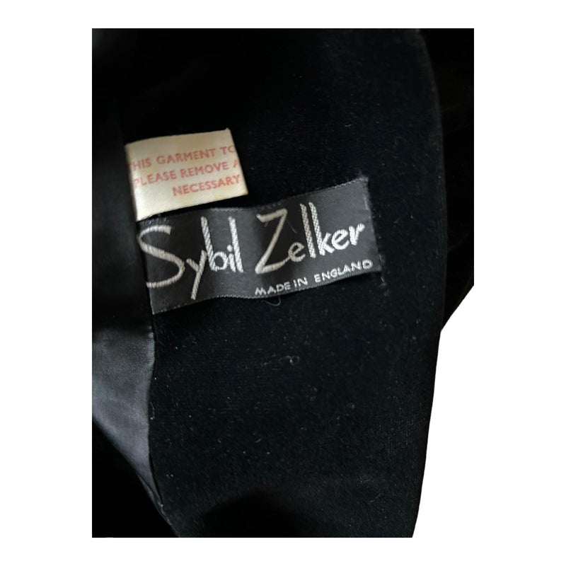 Sybil Zelker Velvet Black Long Sleeved Coat UK Size 10. - Ava & Iva