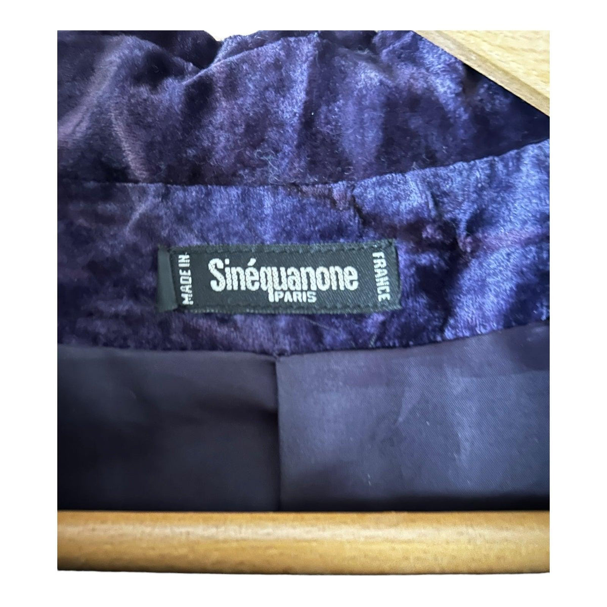 Sinequanone Crushed Velvet Purple Long Sleeved Jacket UK Size 10 - Ava & Iva