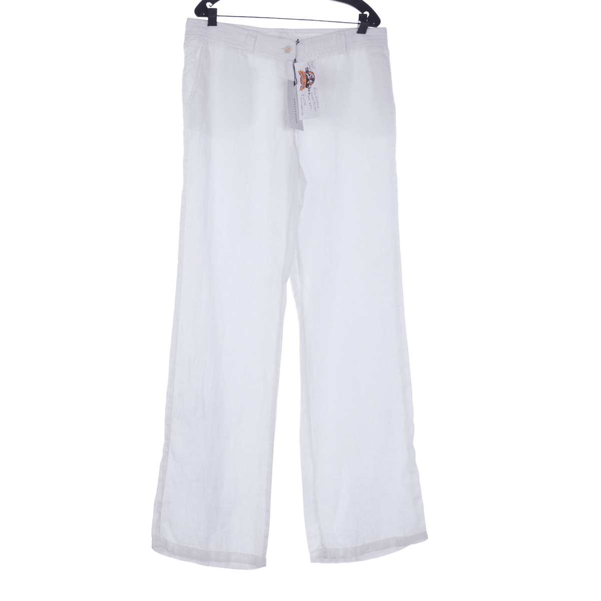 Rene Lezard Linen White Wide Legged Trousers UK Size 16 - Ava & Iva