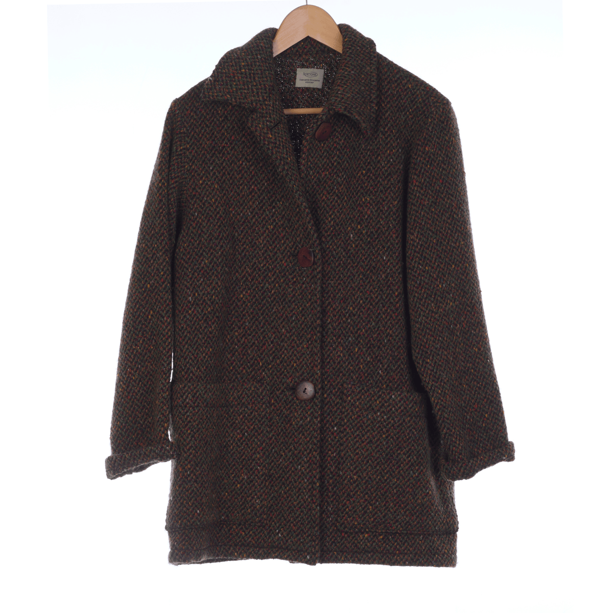 Roxtons Wool Brown Multi-Coloured Long Sleeved Jacket UK Size 14. - Ava & Iva