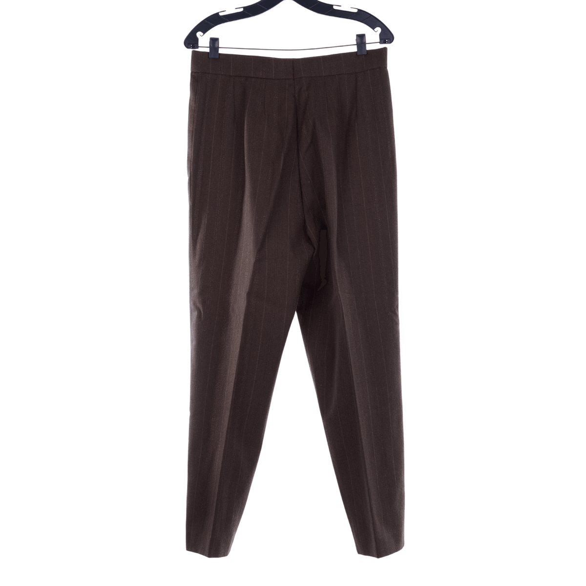 Tomasz Starzewski Wool Brown Pinstripe Trousers UK Size 16 - Ava & Iva