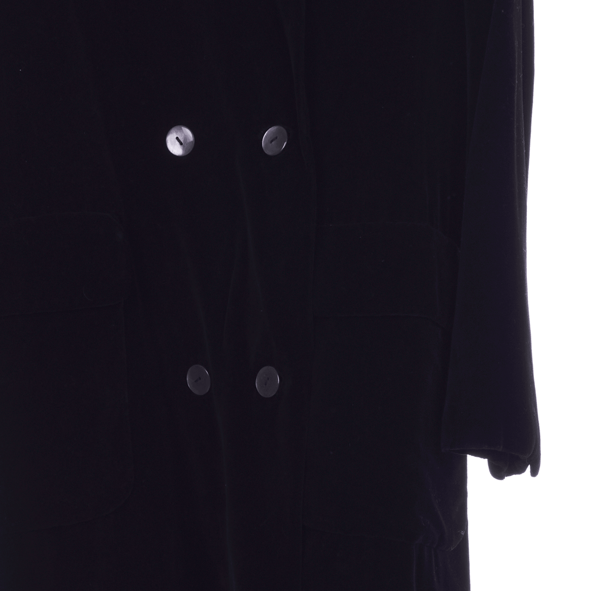 Sybil Zelker Velvet Black Long Sleeved Coat UK Size 10. - Ava & Iva