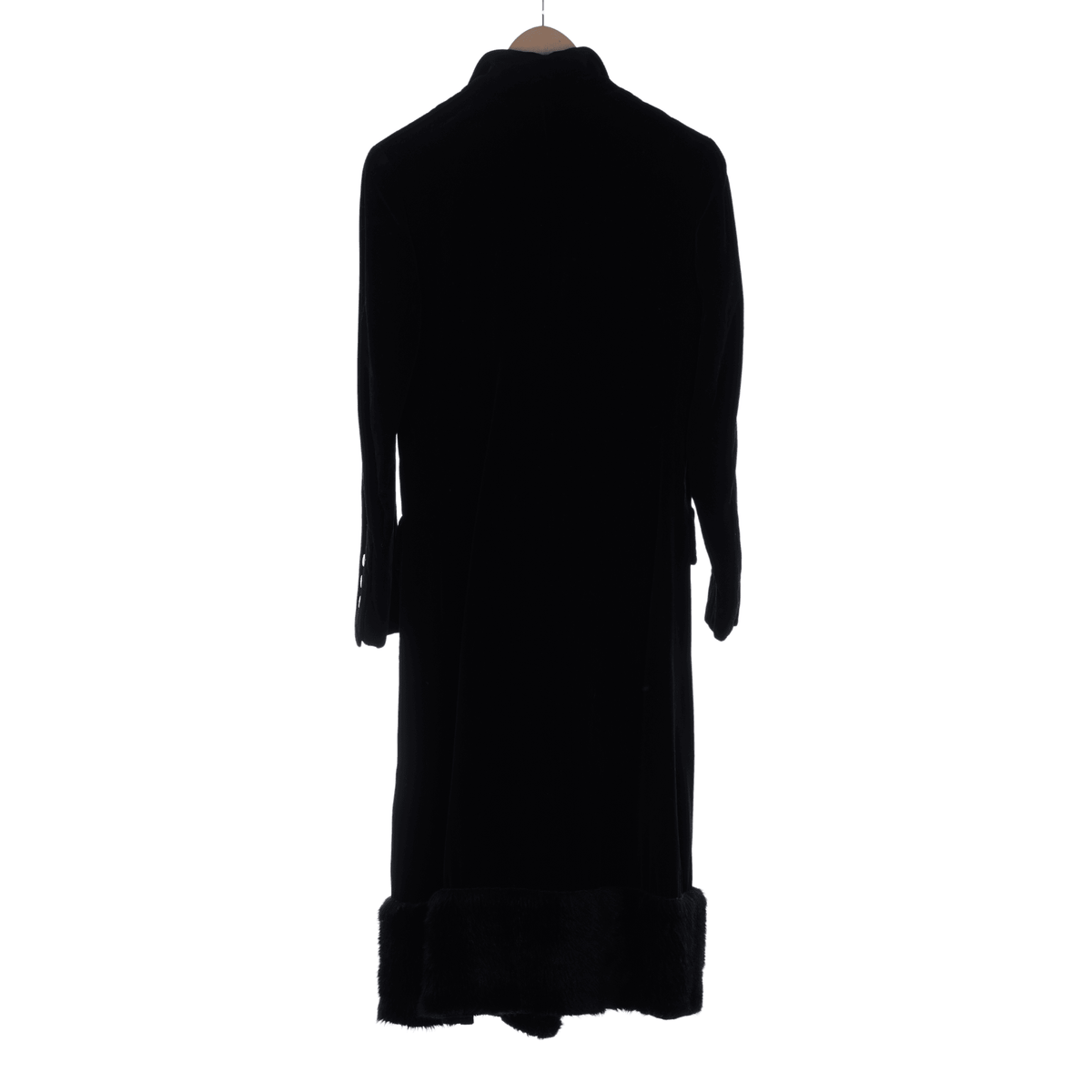 Sybil Zelker Velvet Black Long Sleeved Coat UK Size 10. - Ava & Iva
