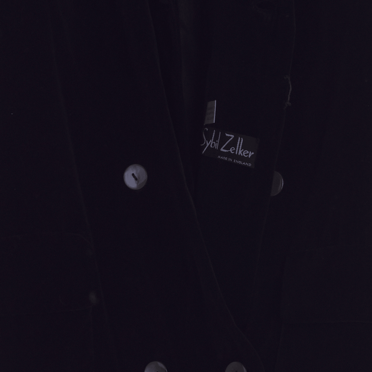 Sybil Zelker Velvet Black Long Sleeved Coat UK Size 10. - Ava & Iva