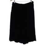 T Made In Italy Black Velvet Skirt with Embroidered Detail UK Size 14 - Ava & Iva