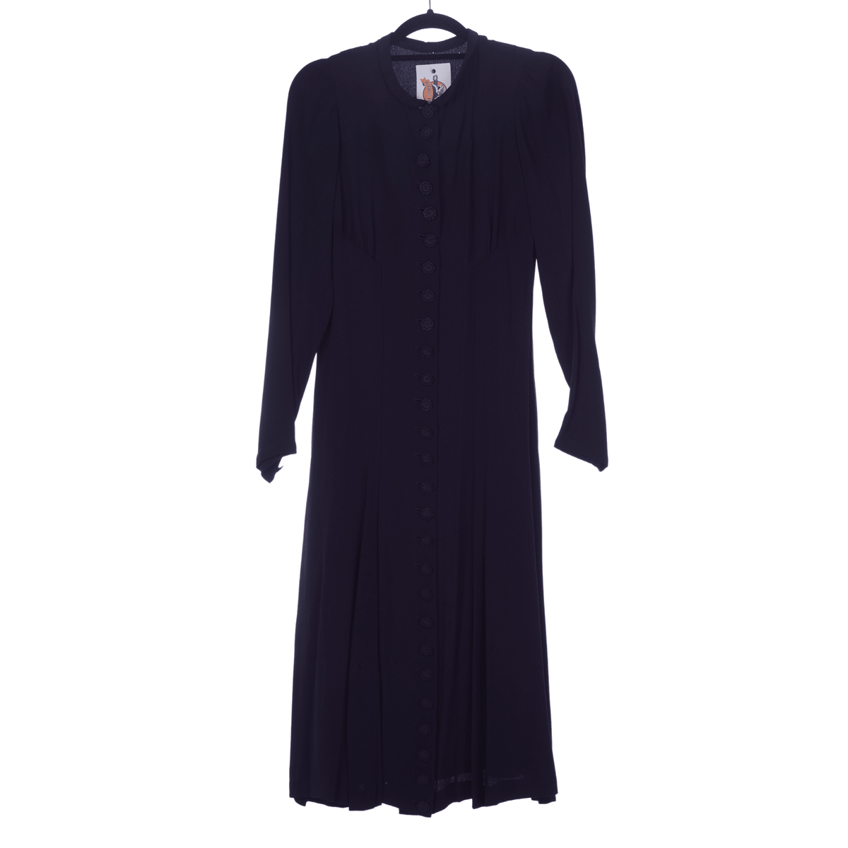 Vintage Navy Blue Long Sleeved Dress UK Size 6 - Ava & Iva