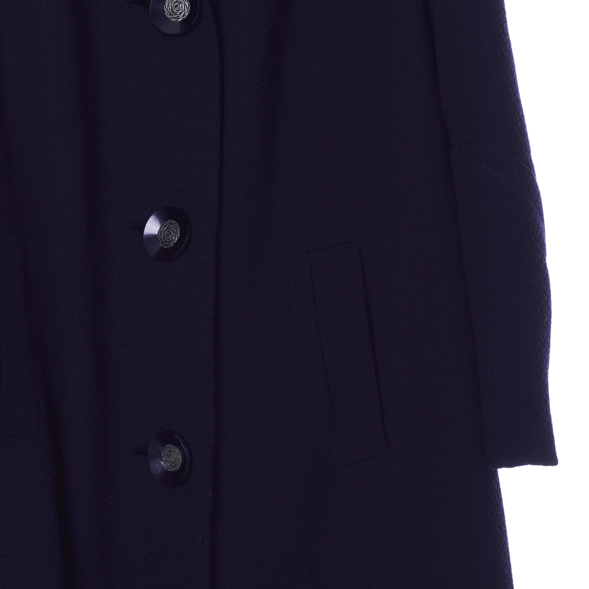 Sidwall Crepe Navy Long Sleeved Coat UK Size 16. - Ava & Iva