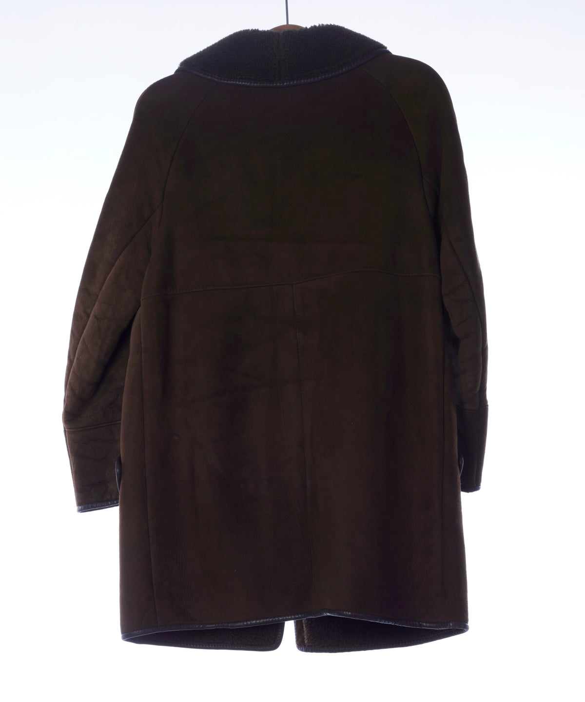 Woolea Sheepskin Brown Long Sleeved Coat UK Size 16.