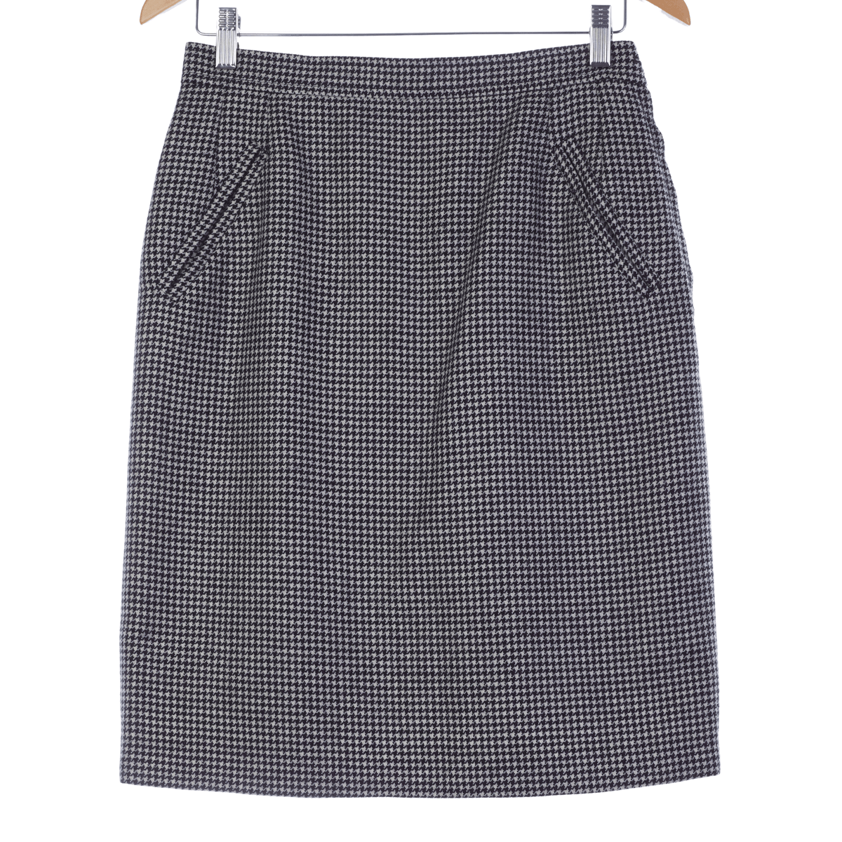 Yves Saint Laurent "Rive Gauche" Vintage Wool Skirt Dogstooth Pattern UK Size 10 - Ava & Iva