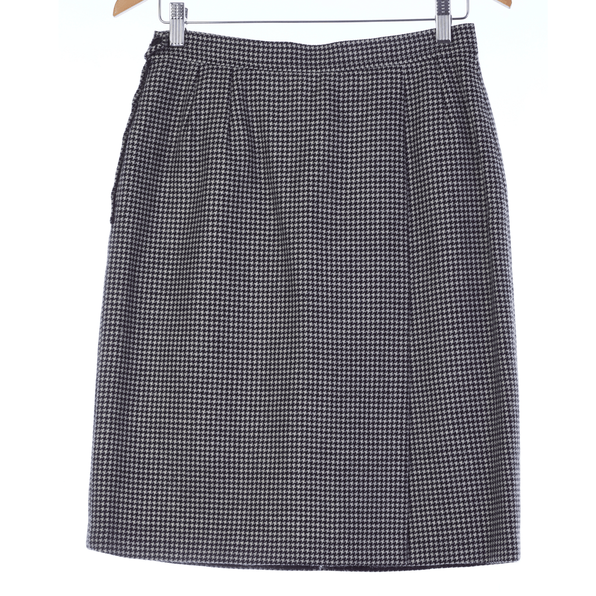 Yves Saint Laurent "Rive Gauche" Vintage Wool Skirt Dogstooth Pattern UK Size 10 - Ava & Iva