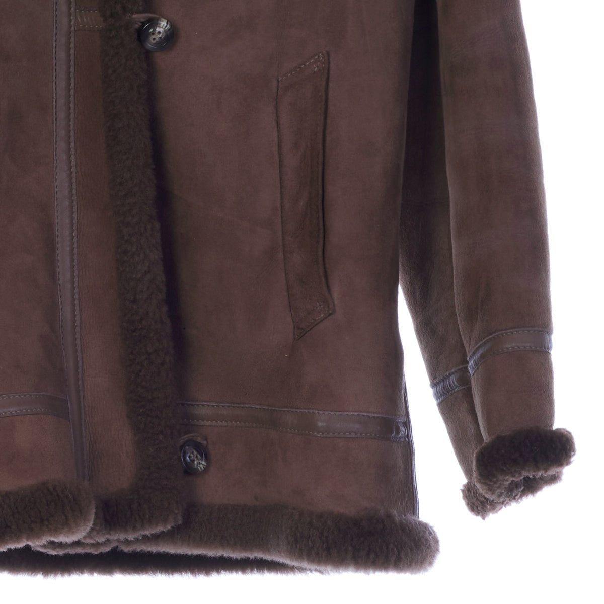 Yeovil Sheepskin Brown Long Sleeved Coat UK Size 12.