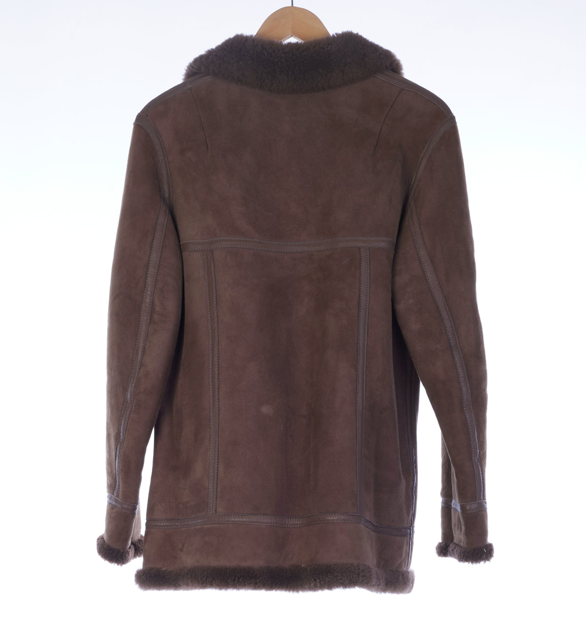 Yeovil Sheepskin Brown Long Sleeved Coat UK Size 12.