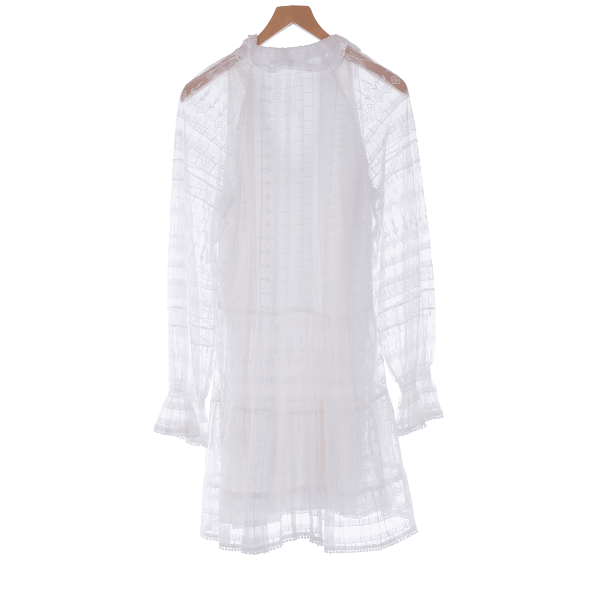 Zara White Long Sleeved Dress UK Size 14 - Ava & Iva