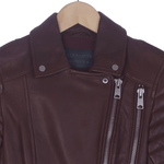 All Saints Stunning 100% Super Soft Leather Bike Style Jacket Brown UK Size 4