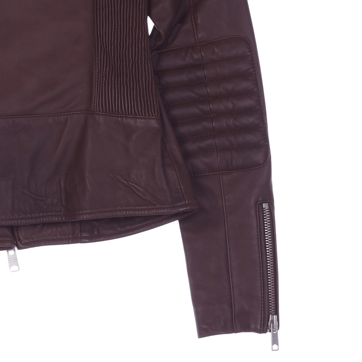 All Saints Stunning 100% Super Soft Leather Bike Style Jacket Brown UK Size 4 - Ava & Iva