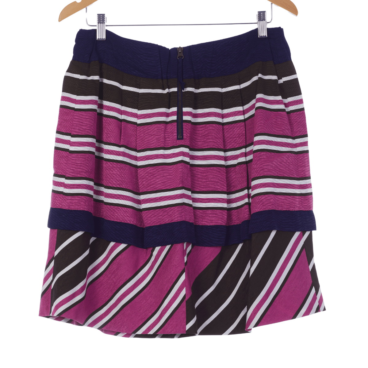 Anthropologie Maeve Pleated Striped Skirt US Size 10 UK Size 14 - Ava & Iva