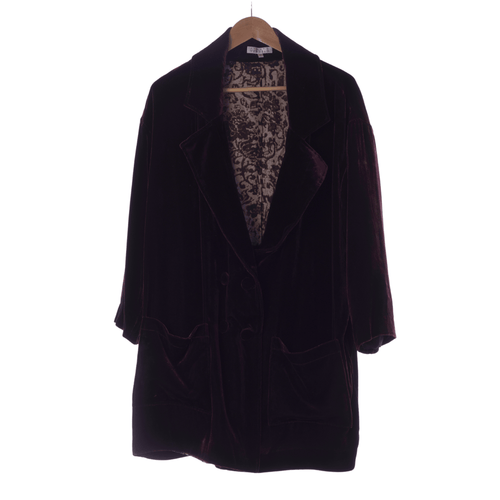 Armand Ventilo Velour feel Long Sleeved Burgundy Jacket UK Size 12 - Ava & Iva