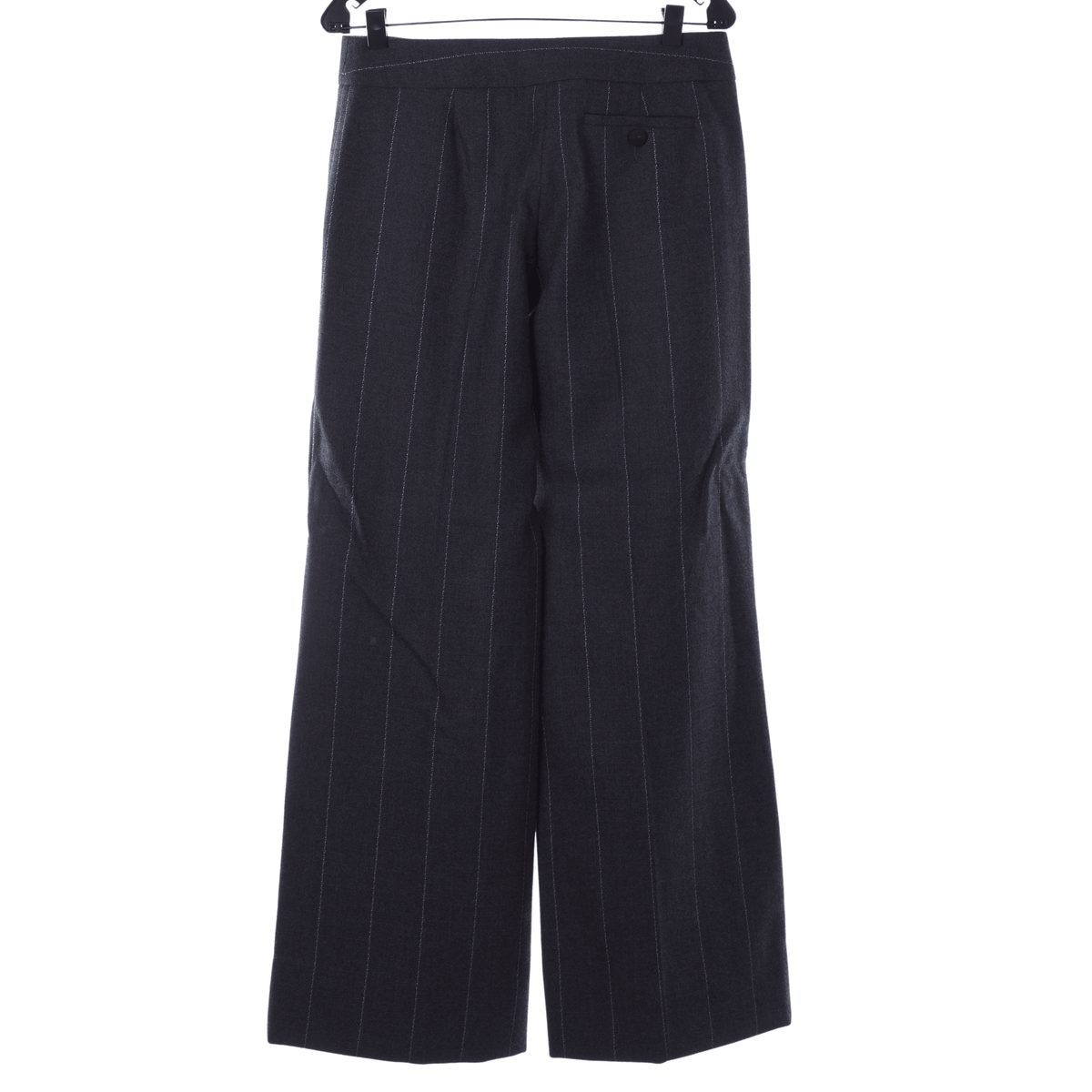 Emporio Armani Wool Grey Pinstripe Trousers UK Size 12 - Ava & Iva