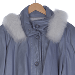 Belmont Leather Grey Long Sleeved Coat UK Size Medium - Ava & Iva