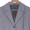 Benetton Wool Light Grey Long Sleeved Coat UK Size 14