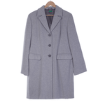 Benetton Wool Light Grey Long Sleeved Coat UK Size 14