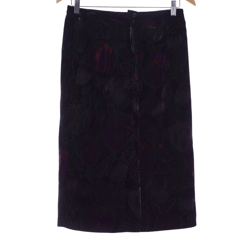 Berkertex Tulip Design Velvet Skirt Purples and Oranges. UK Size 10 - Ava & Iva