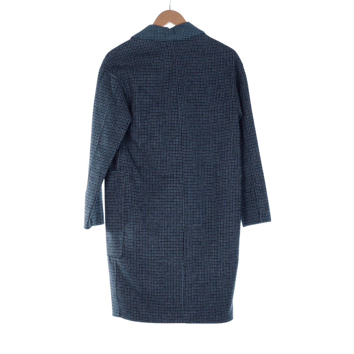 Bimba Y Lola Wool Blend Green Brown Tweed Long Sleeved Coat UK Size 12 - Ava & Iva