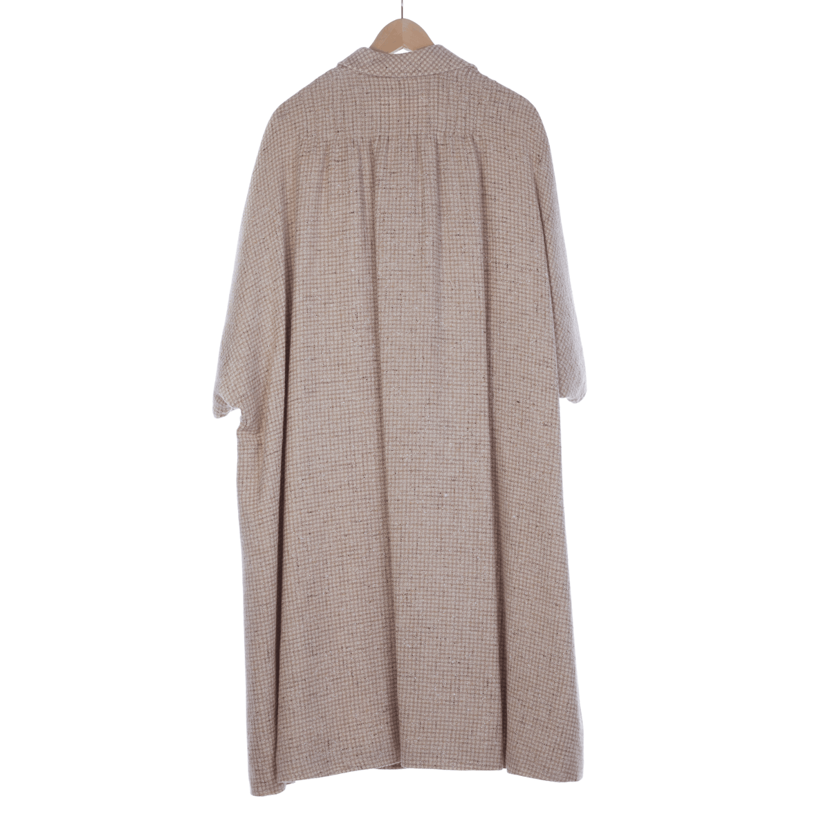 Cojana Wool Blend Cream dog tooth patterned 3/4 Bat Winged Sleeved Coat UK Size 14 - Ava & Iva