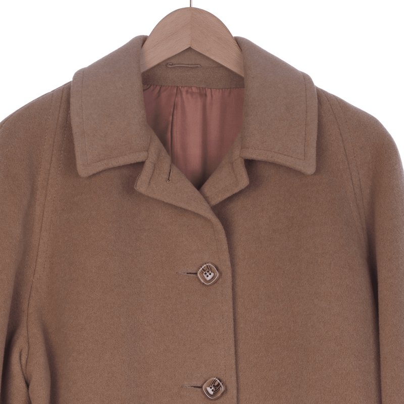 Czarina Cashmere Wool Blend Camel Long Sleeved Coat UK Size 14