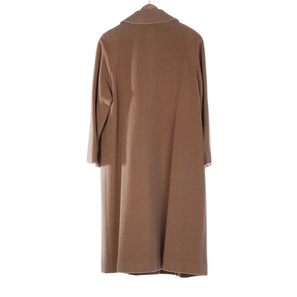Czarina Cashmere Wool Blend Camel Long Sleeved Coat UK Size 14 - Ava & Iva
