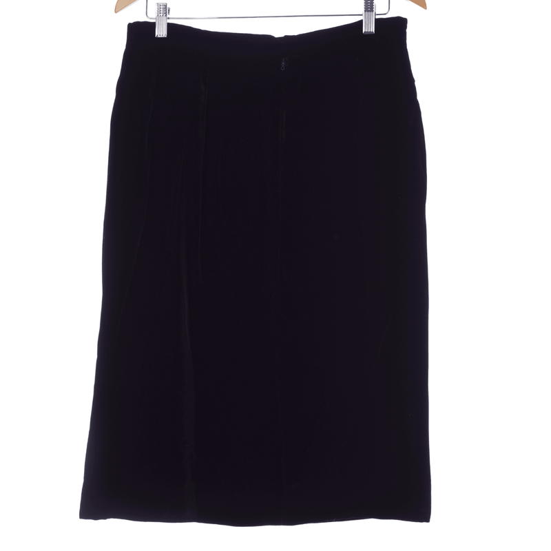 David Molho Creation Paris Vintage Black Velvet Skirt UK Size 14 - Ava & Iva
