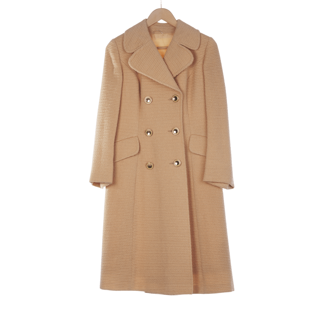 Dereta Pure New Wool Mustard Long Sleeved Coat UK Size 12 - Ava & Iva