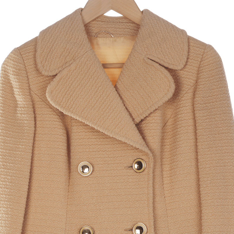 Dereta Pure New Wool Mustard Long Sleeved Coat UK Size 12 - Ava & Iva