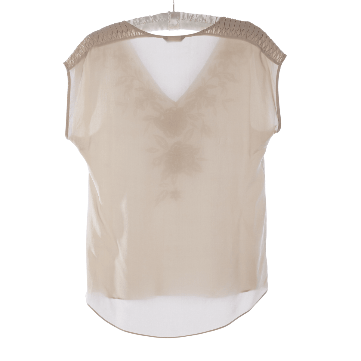 Massim Dutti Silk Capped Sleeved Cream Top UK Size 10 - Ava & Iva