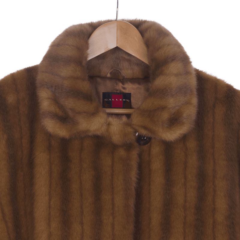 Gallery Faux Fur Long Sleeved Full Length Coat UK Size 18 - Ava & Iva