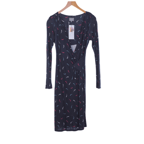 Ghost Dark Grey Patterned Long Sleeved Dress UK Size 10 - Ava & Iva