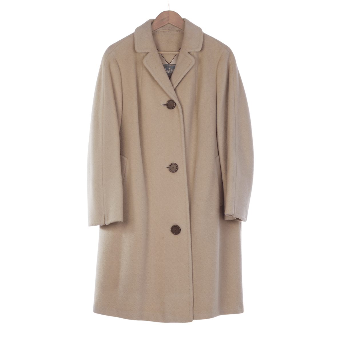 Hobson Cashmere Wool Camel Long Sleeved Coat UK Size 18 - Ava & Iva