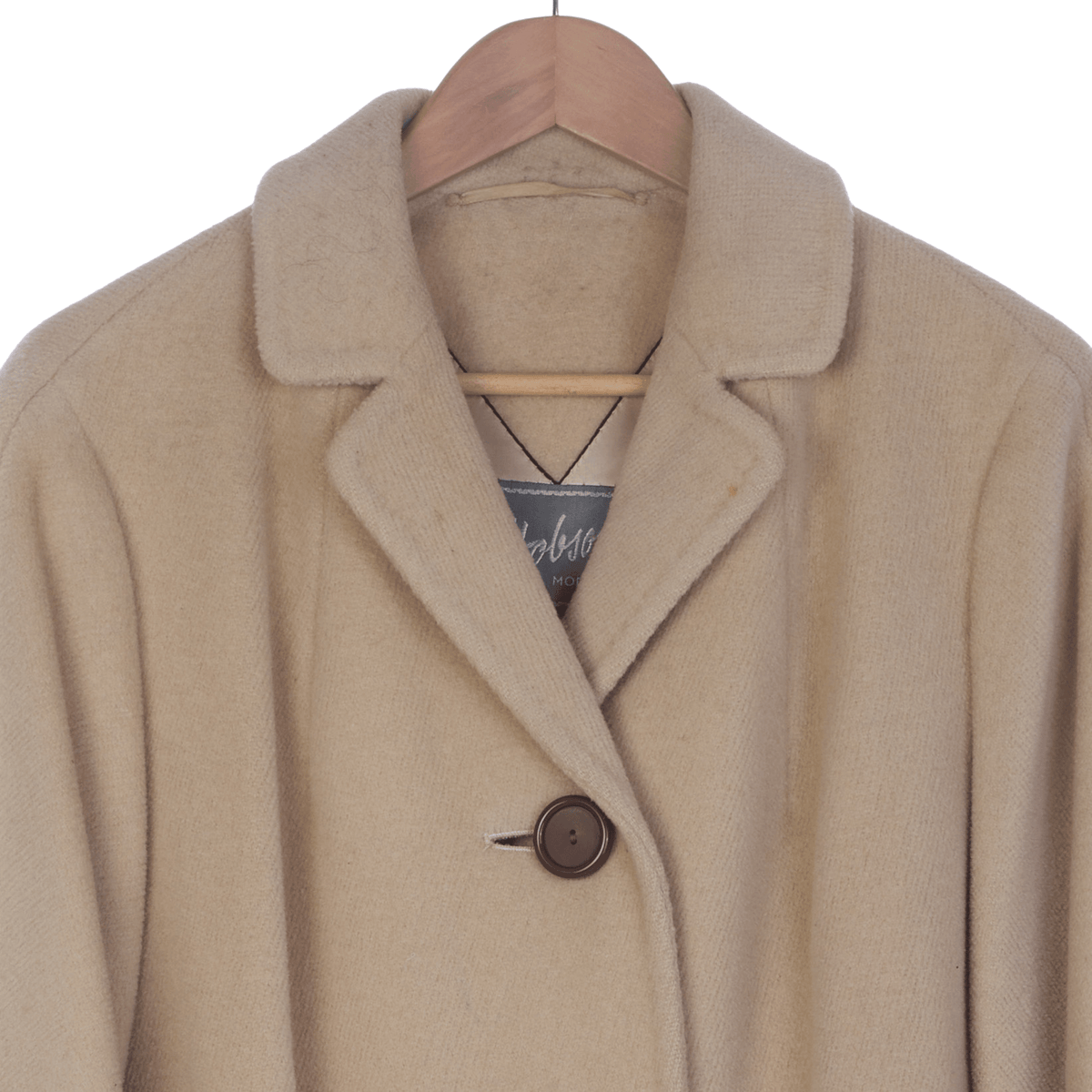 Hobson Cashmere Wool Camel Long Sleeved Coat UK Size 18 - Ava & Iva