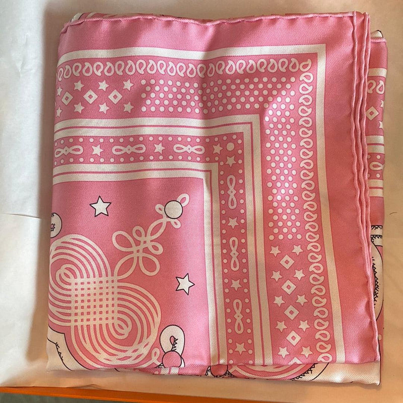 Hermes Pink and Grey Scarf 55cm with Box - Ava & Iva