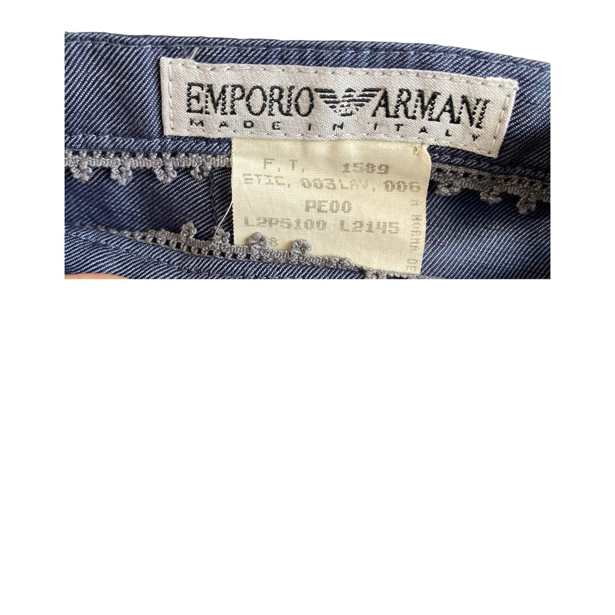 Emporio Armani Cotton Blue Cropped Trousers UK Size 10 - Ava & Iva