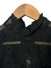 Nicole Farhi Black Mesh Embroidered Sleeveless Top UK Size 12