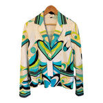 Botto Pucci Green Cotton Multi-Coloured Long Sleeved Jacket UK Size 14 - Ava & Iva