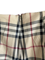 Burberry Cotton Classic Cream Checked Pattern Trousers UK Size 8