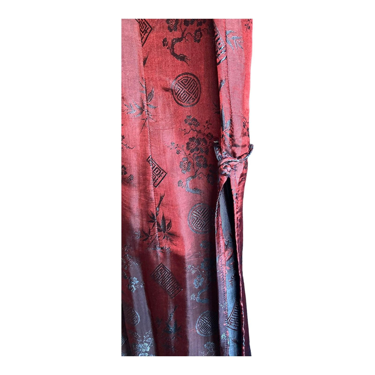 Silk Burgundy & Navy Sleeveless Long Overshirt UK Size 10 - Ava & Iva